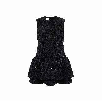 Textured Sleeveless Dress with Tiered Hem