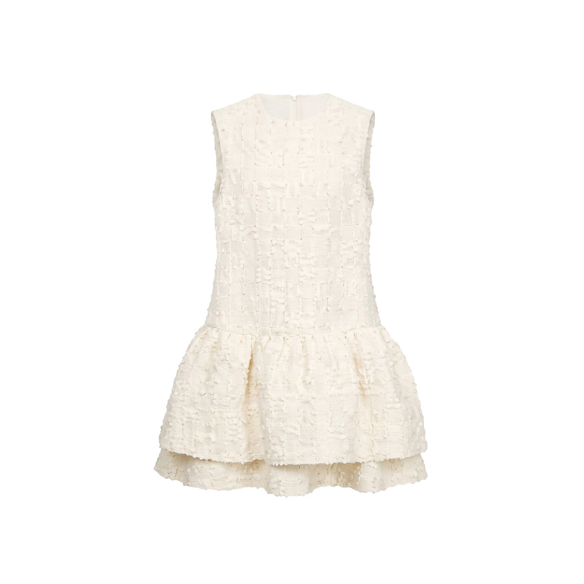 Ivory Boucle Drop-Waist Dress