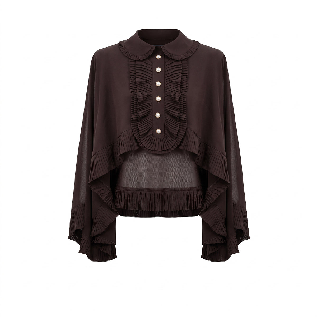 3 in 1 Blouse with Ruffled Bib