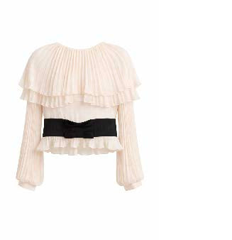 Pleated Cape Top with Bow Belt