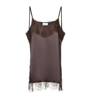 Satin Camisole with Lace Trim