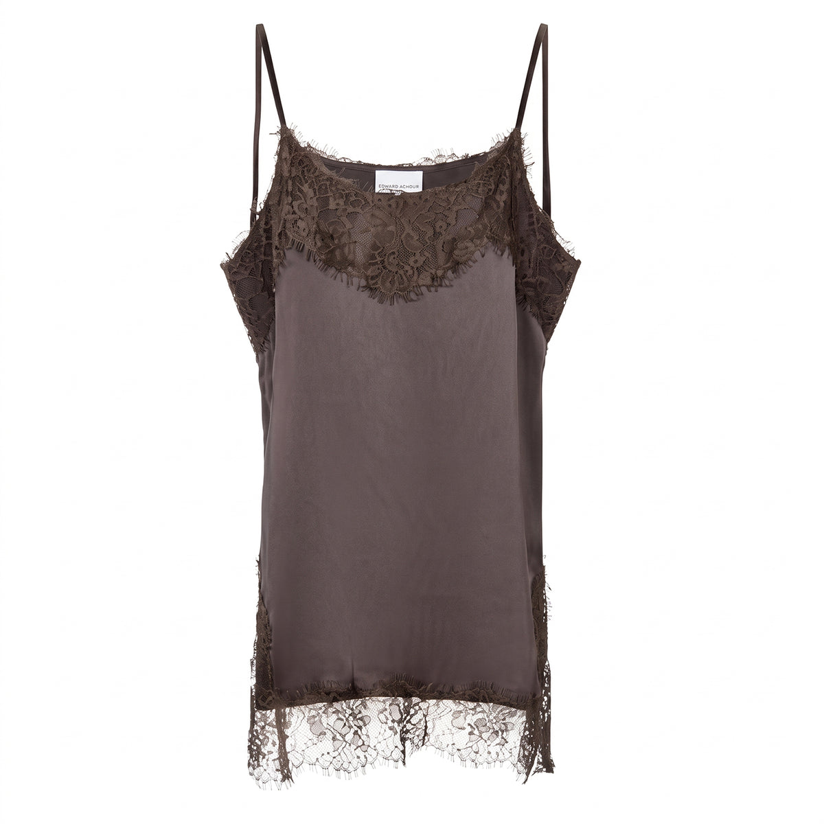 Satin Camisole with Lace Trim