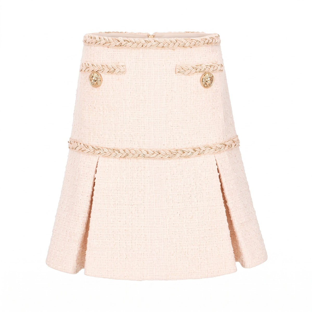 Panelled Tweed Skirt with Flared Hem