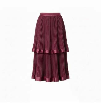 Tiered Pleated Skirt