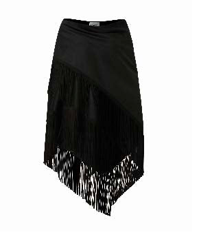 Asymmetric Fringed Triangle Scarf
