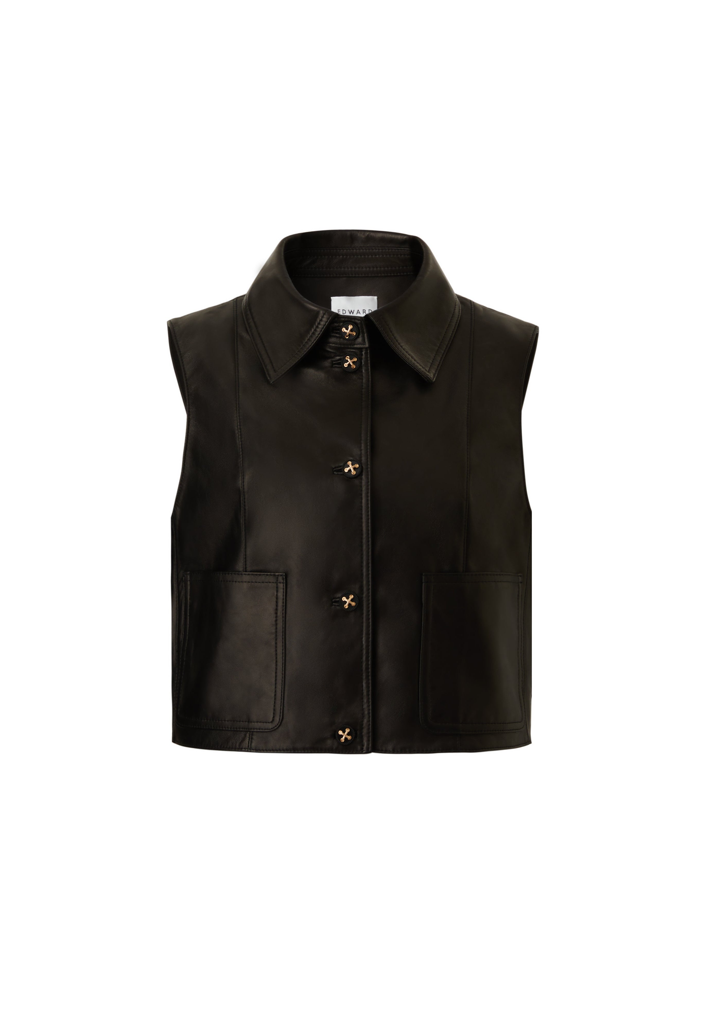 Cropped Sleeveless Lambskin Jacket (090303/940)
