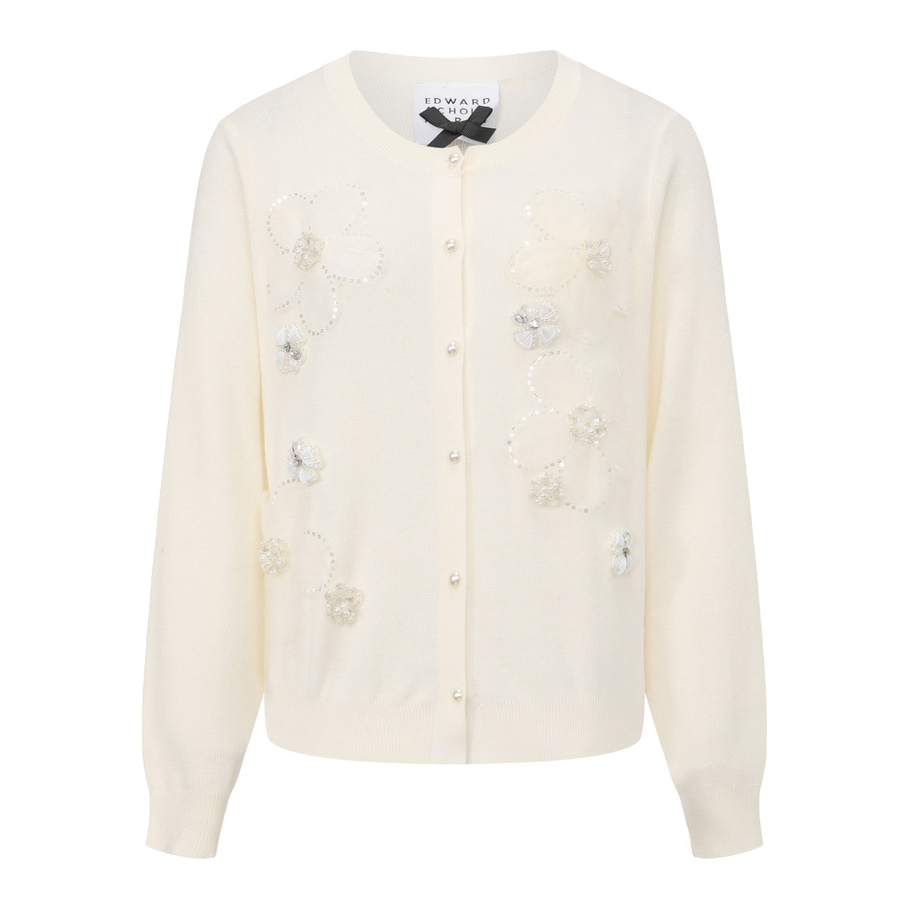 Embellished Crew-Neck Cardigan