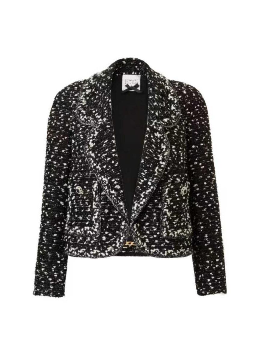 Black & White Fitted Jacket with Notch Lapel (090109/910)