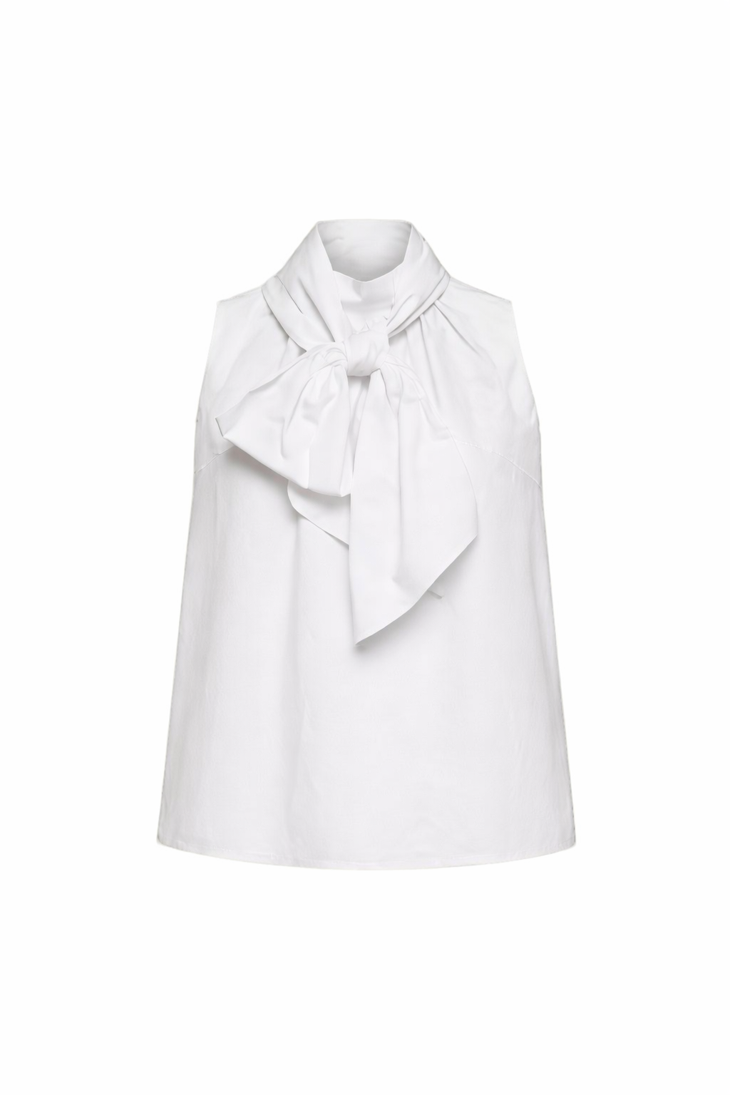 Oversized Bow Neck Cotton Top