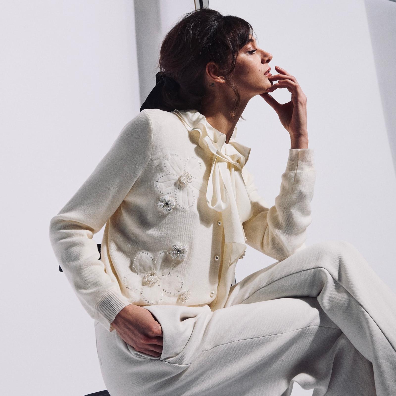 Embellished Crew-Neck Cardigan