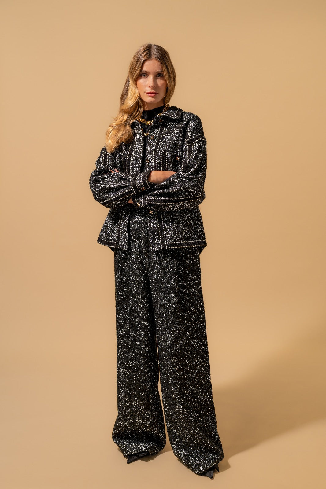 Black Jacket with Contrast Trim (090612/913)