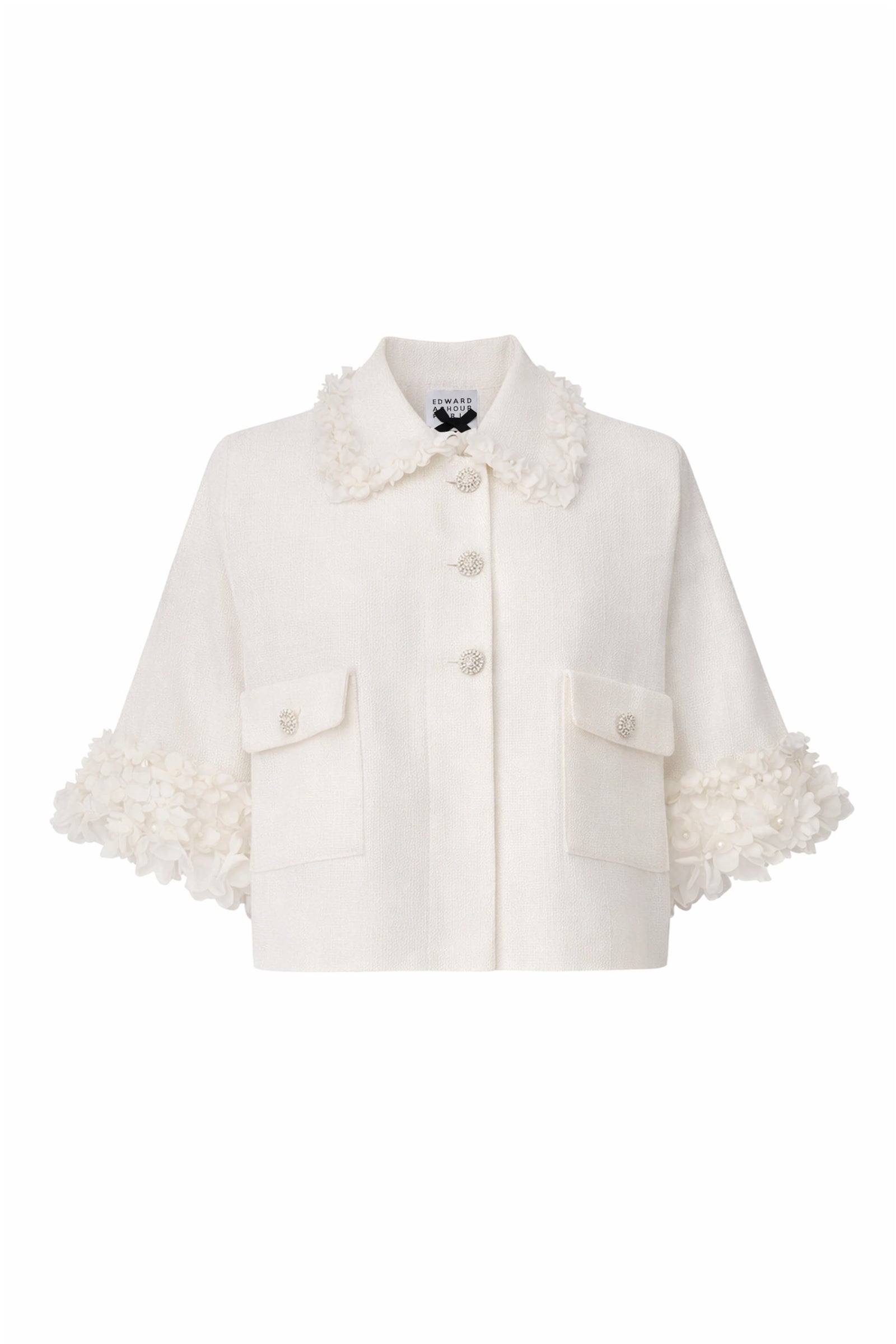 3D Floral Applique Bouclé Jacket